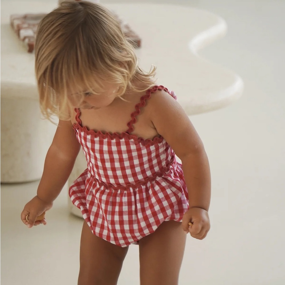 Noni the label Red Gingham Baby Romper